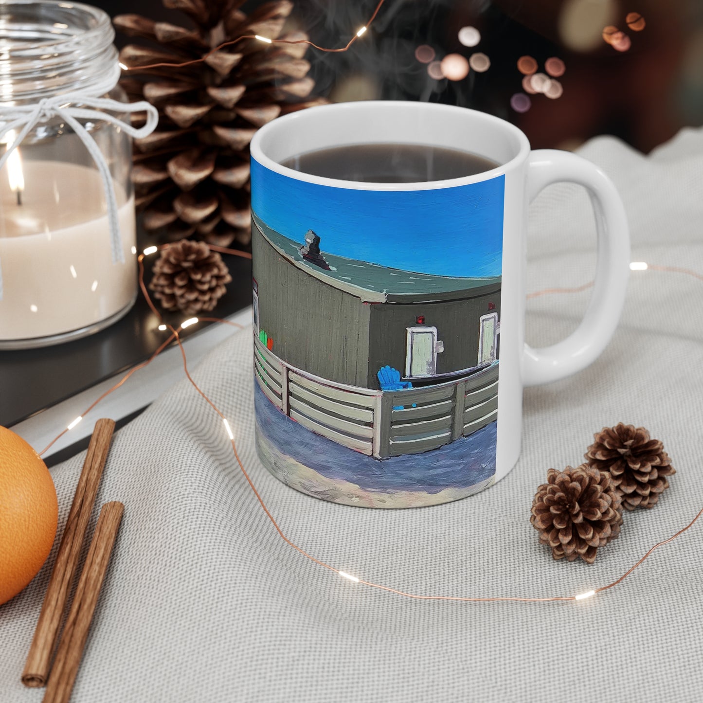 Nags Head Pier Ceramic Mug 11oz