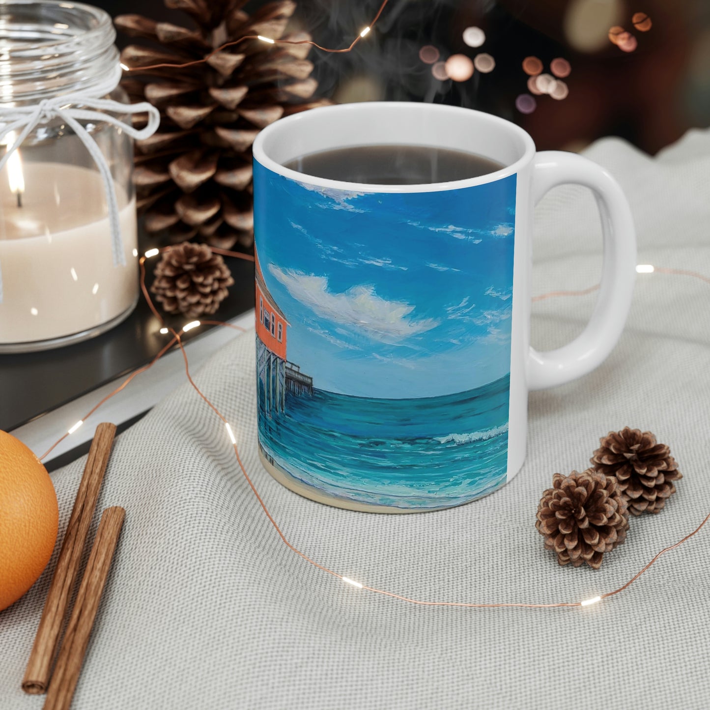 Rodanthe Pier Ceramic Mug