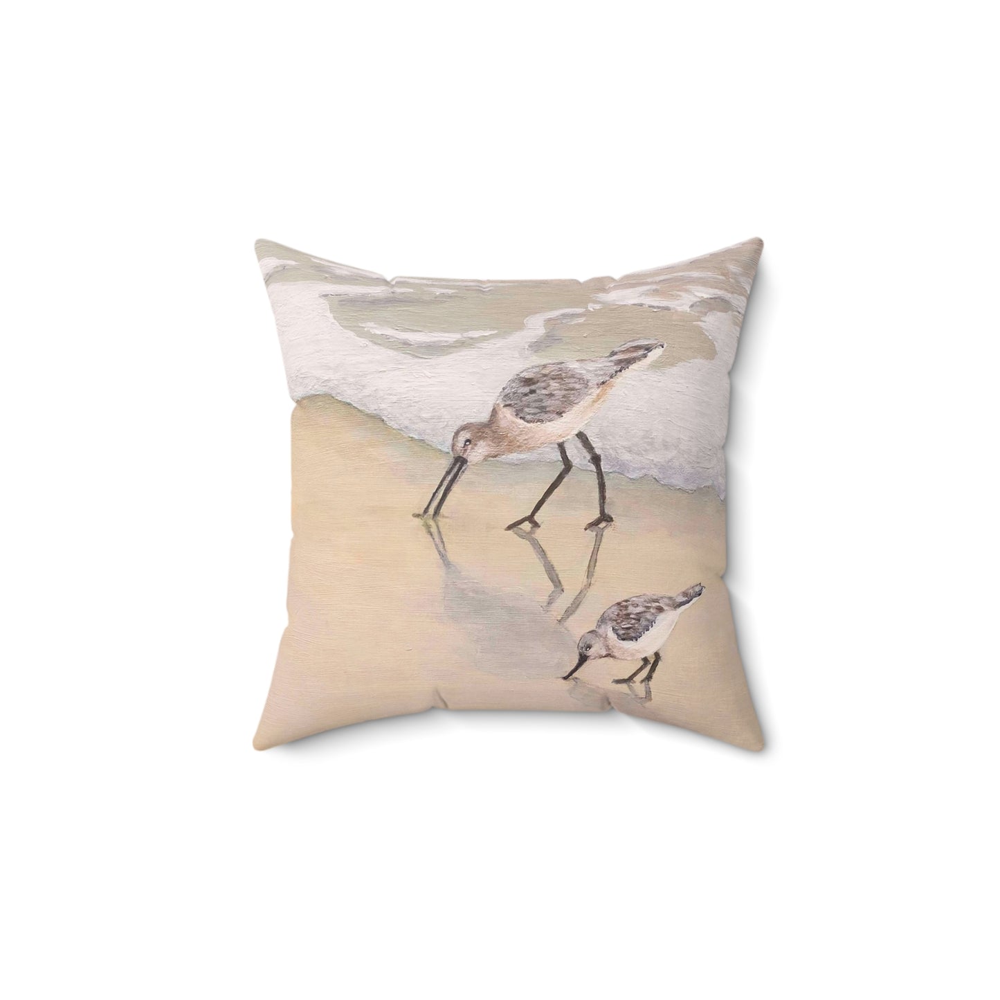 Sandpipers Faux Suede Pillow