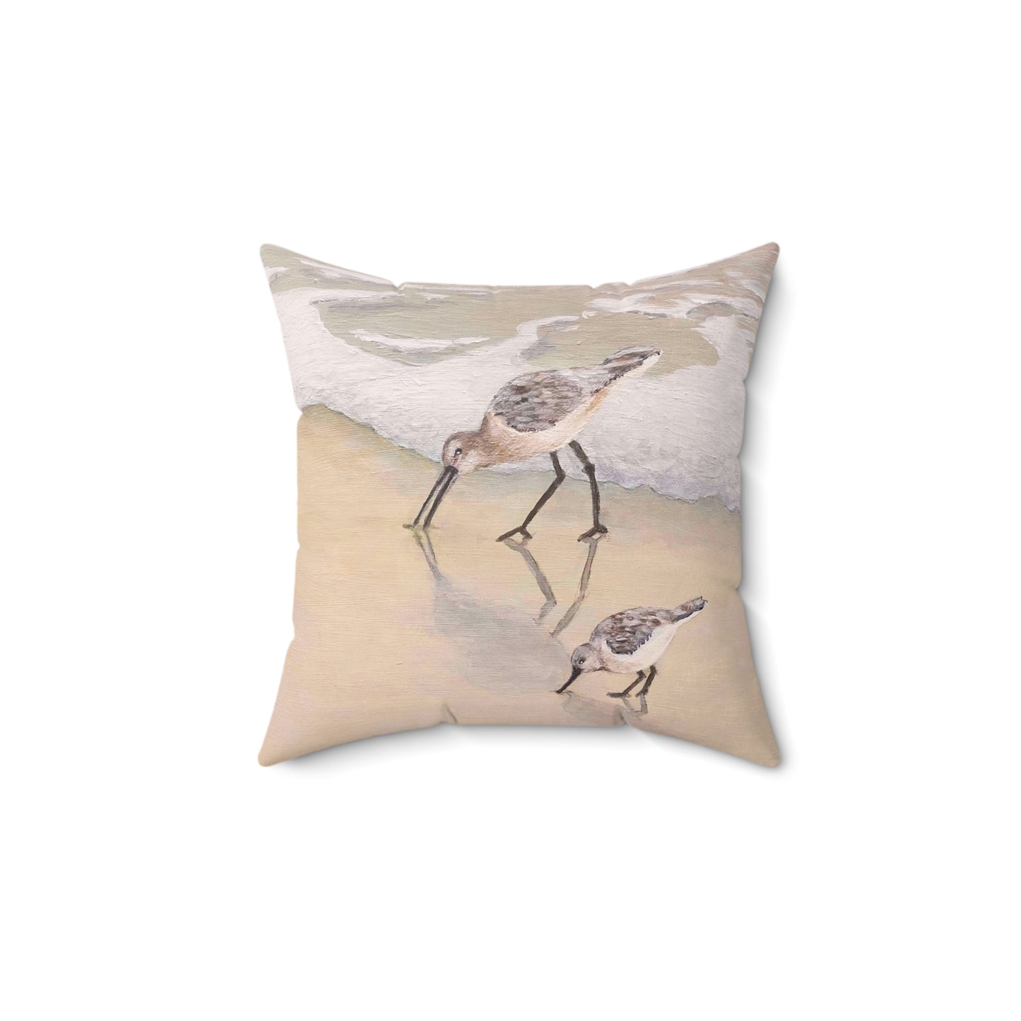 Sandpipers Faux Suede Pillow
